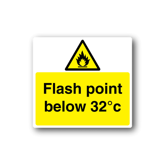 Image of Danger Flash Point below 32 Sticker