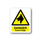 Danger Guard Dogs sticker: yellow warning triangle with black dog silhouette and DANGER text
