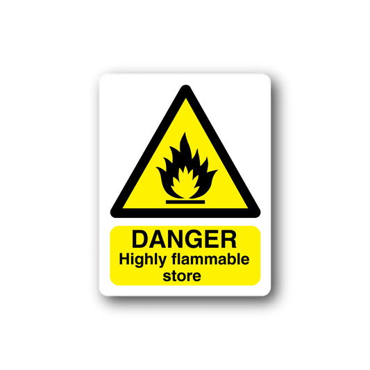 Image of Danger Highly Flammable Store Rectangle Sticker