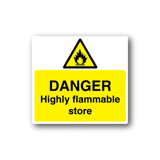 Image of Danger Highly Flammable Store Sticker