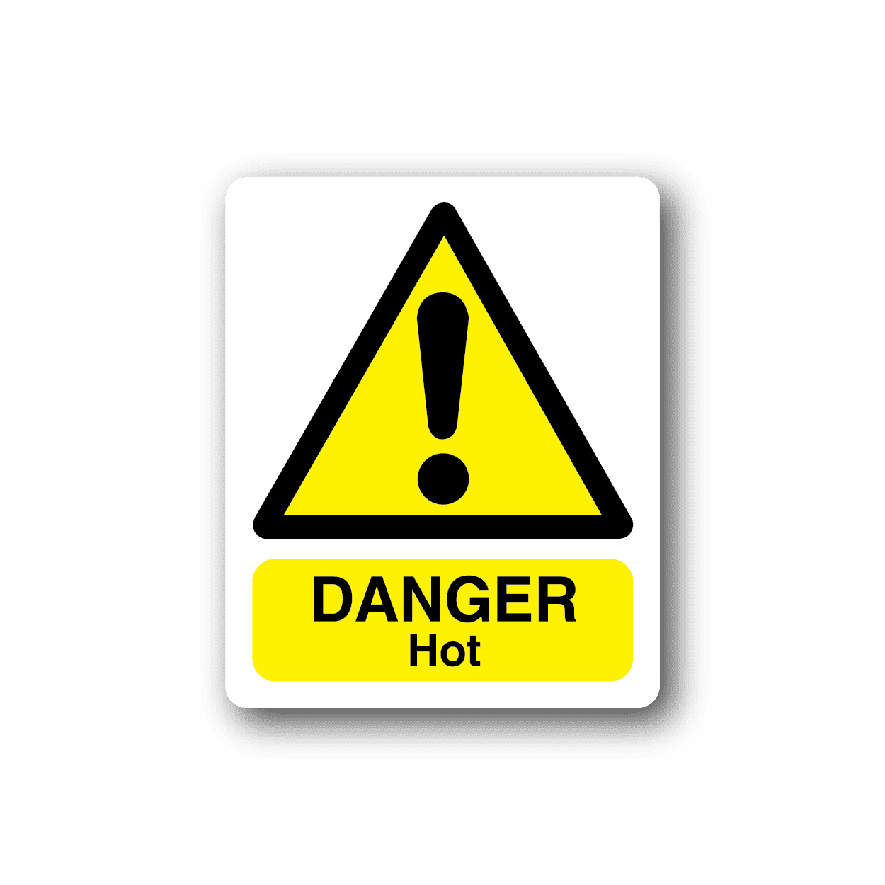 Image of Danger Hot Sign Rectangle Sticker