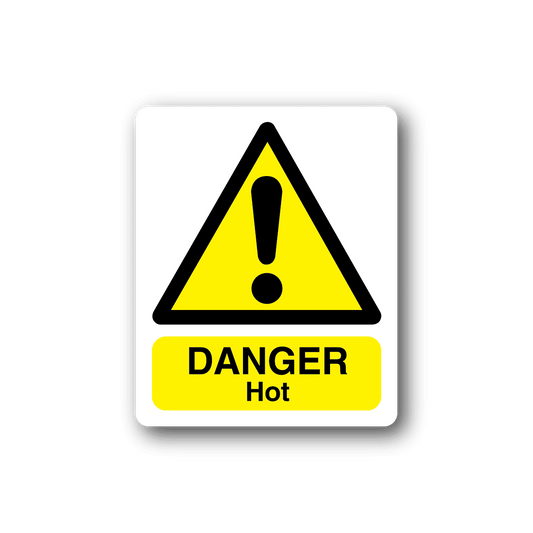 Image of Danger Hot Sign Rectangle Sticker