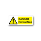 Danger Hot Surface sticker with yellow warning triangle and 'DANGER' text