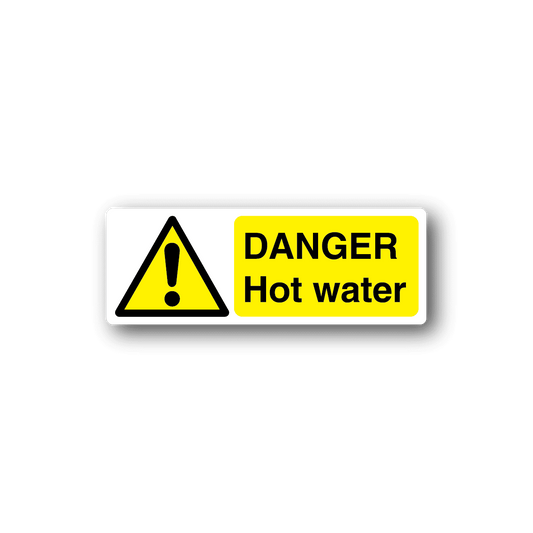 Image of Danger Hot Water Rectangle Sticker