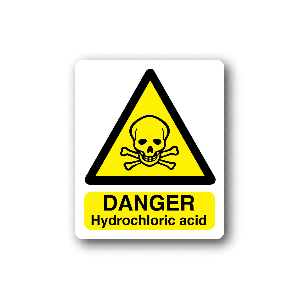 Image of Danger Hydrochloric Acid Sticker