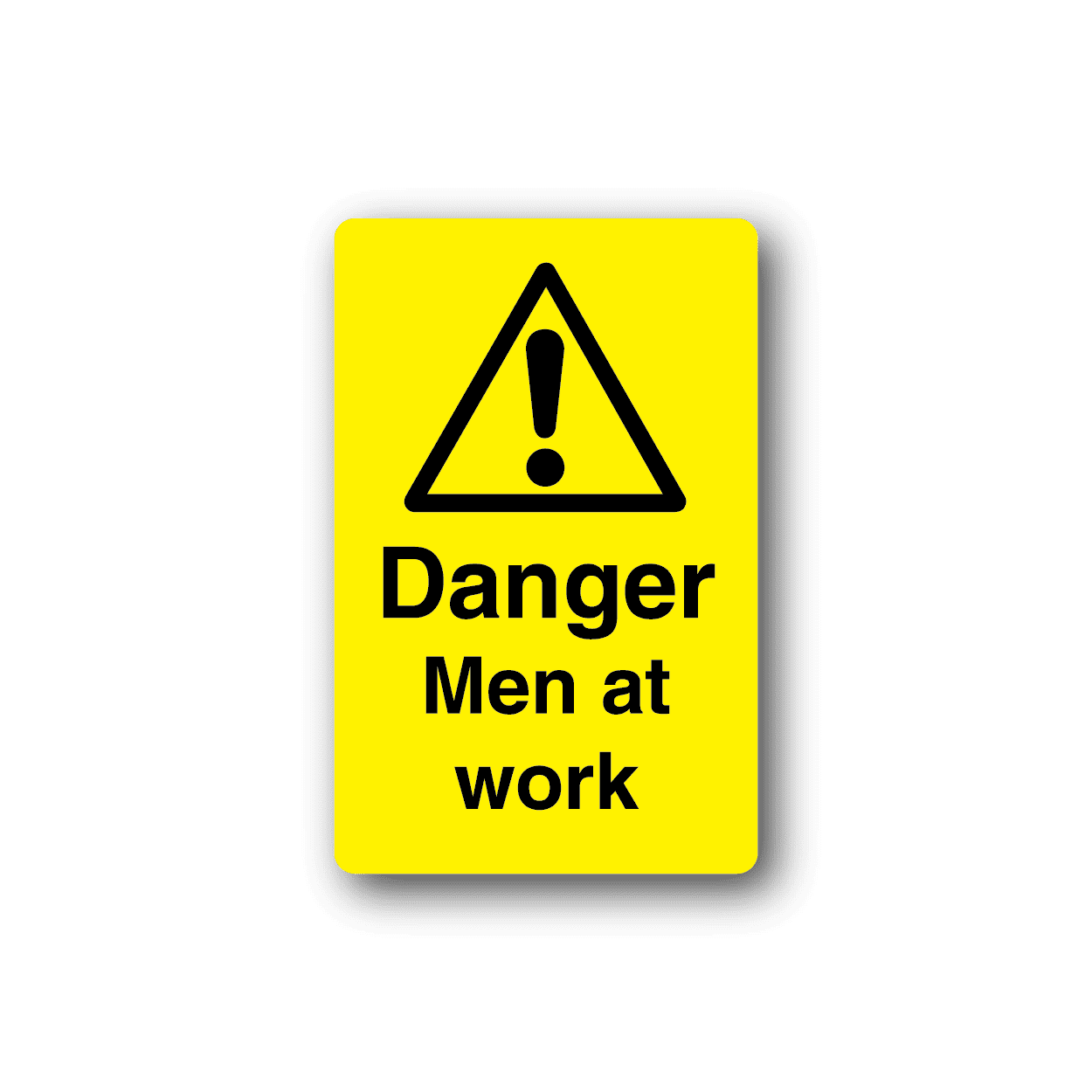 Image of Danger Men At Work Yellow Sticker