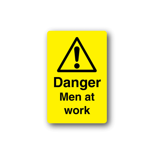 Image of Danger Men At Work Yellow Sticker