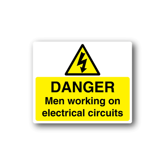 Image of Danger Men Working On Electrical Circuits Sticker