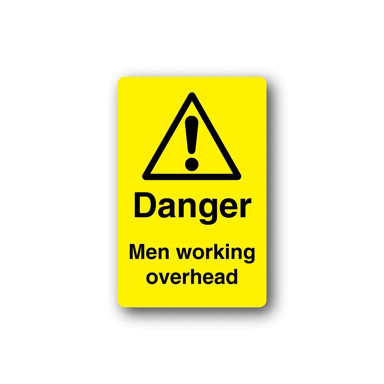 Image of Danger Men Working Overhead Yellow Sticker