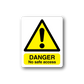 Warning danger no safe access sticker with yellow triangle and exclamation mark