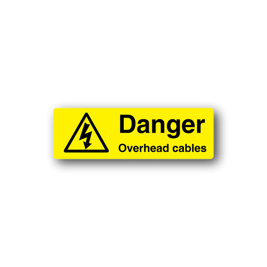 Image of Danger Overhead Cables Sticker