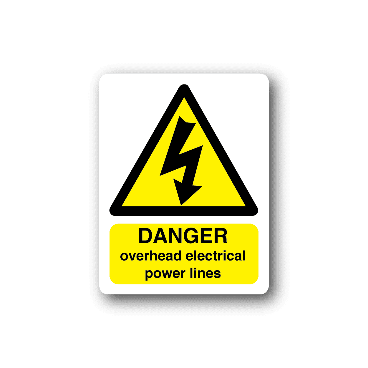 Image of Danger Overhead Electrical Power Lines Sticker