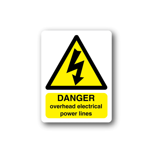 Image of Danger Overhead Electrical Power Lines Sticker