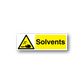 Danger Solvents hazard sticker with yellow triangle icon and 'Solvents' label