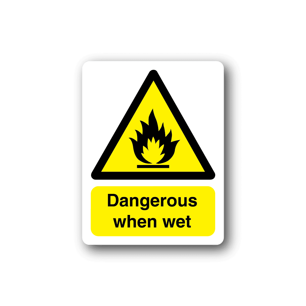 Image of Danger When Wet Sticker