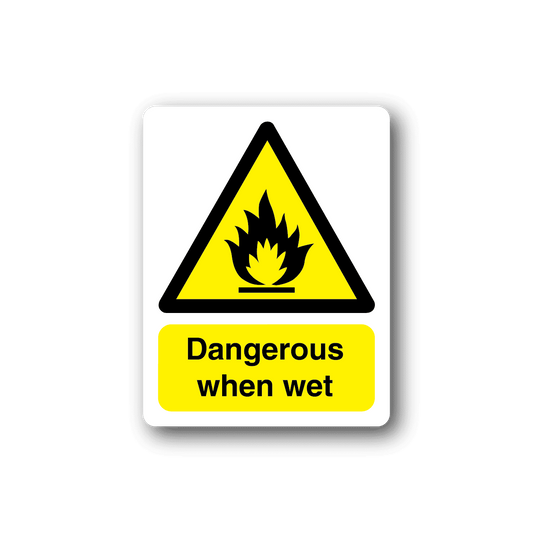 Image of Danger When Wet Sticker