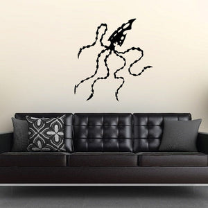 Dangle squid decal, black dotted sea-creature silhouette