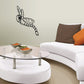 Dragonfly wall decal with black line art and stylized wings
