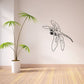 Darcy the Dragonfly wall decal with black line art