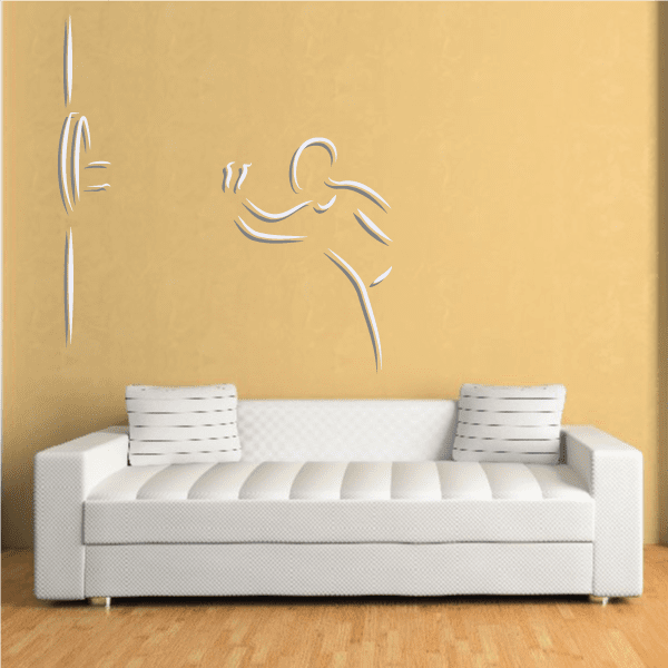 Darts wall decal vinyl sticker with outline dart graphic and curved motion lines