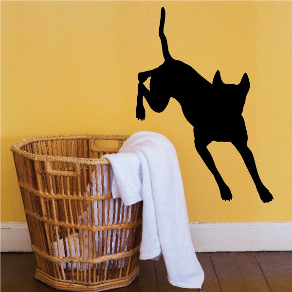 Doberman pinscher silhouette decal, black standing dog