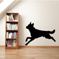 Black wolf silhouette wall decal, running pose
