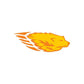 Wolf head sticker with stylized orange and yellow graphic