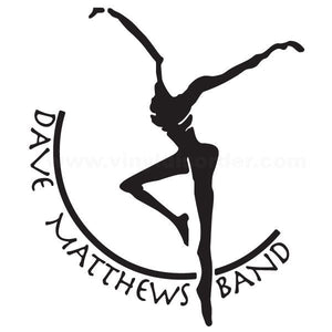 Black dancer text decal with sitting ballerina silhouette and curved lettering