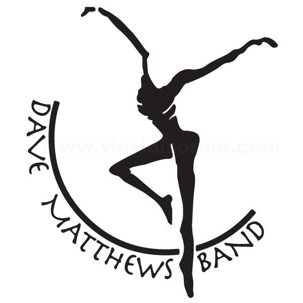 Black dancer text decal with sitting ballerina silhouette and curved lettering