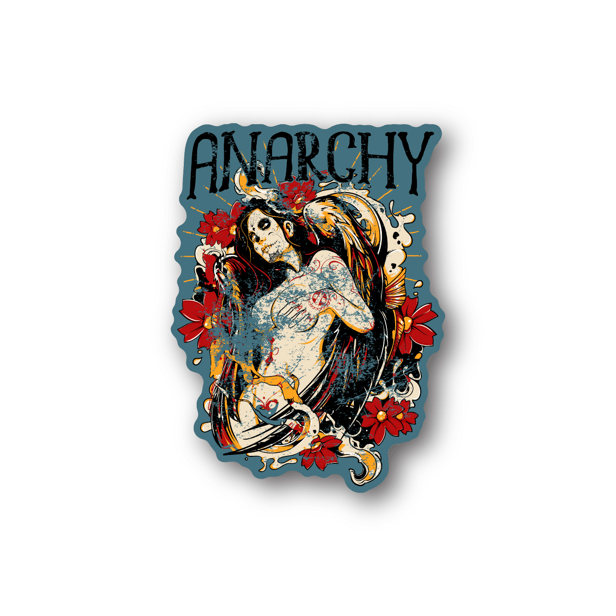 Image of Day of the Dead Anarcy Angel Sticker