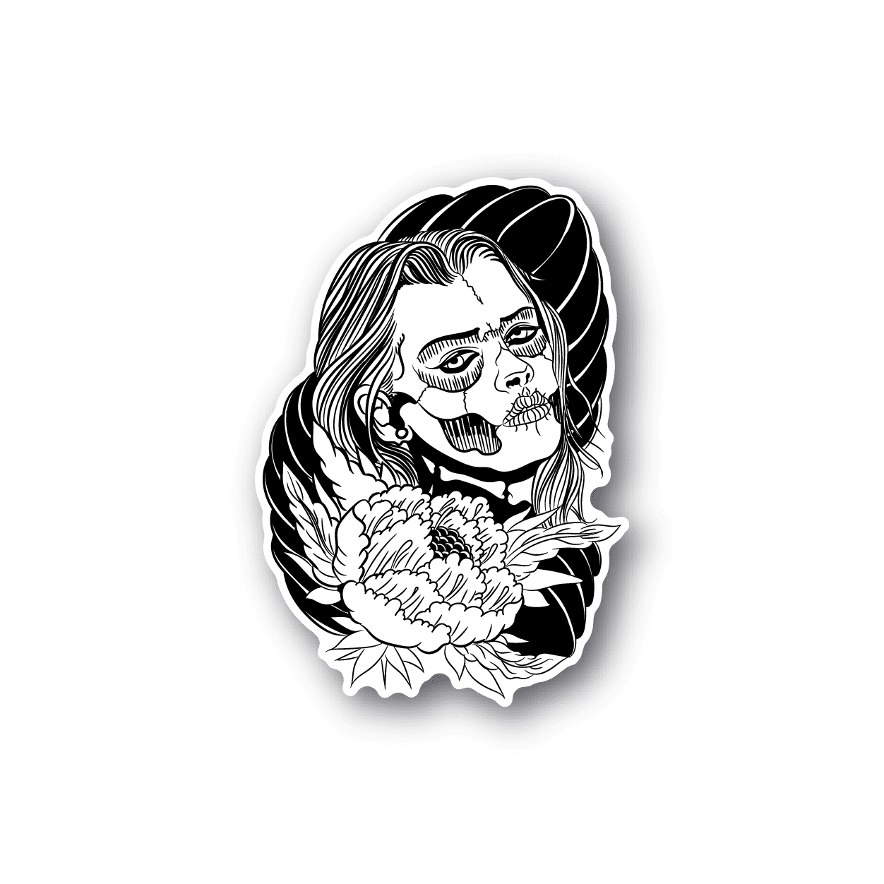 Image of Day of the Dead Beauty Sticker