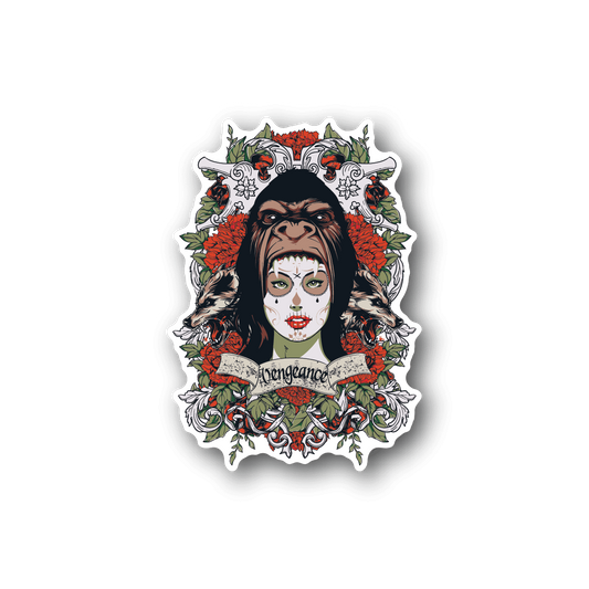 Image of Day of the Dead Vengeance Ape Sticker