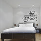 Wall decal with black text: 'days until she's a Mrs.' and heart