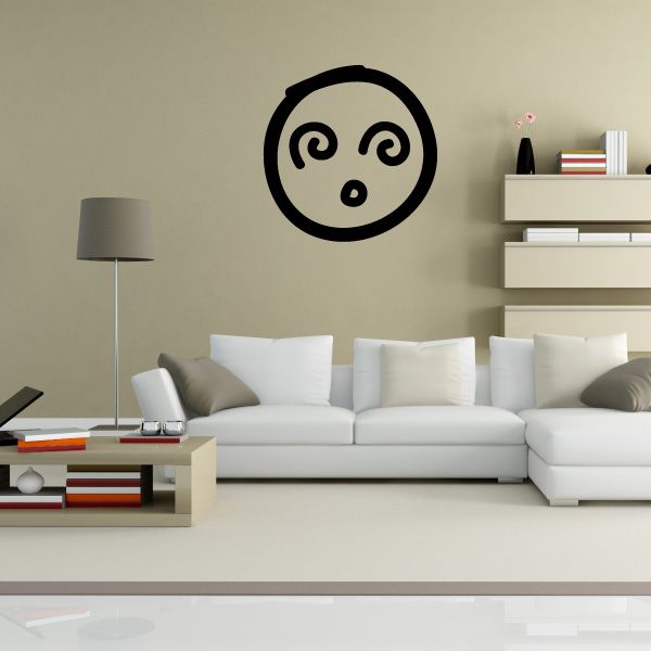 Image of Dazed Emoticondoodle Wall Decal - Vinyl Decal - Car Decal - Id025