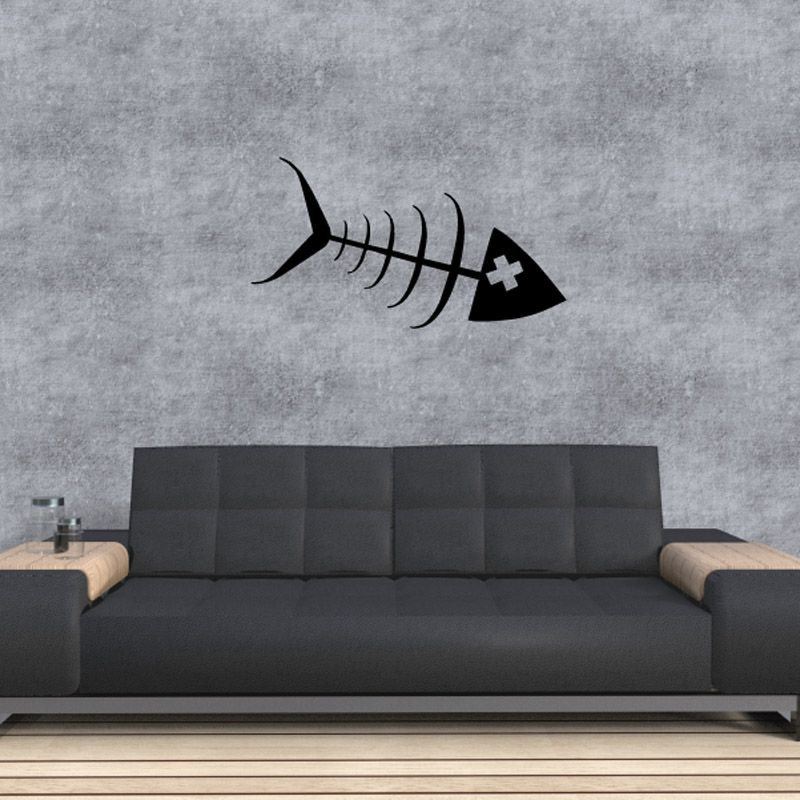 Image of Dead Fish Skeleton Decal