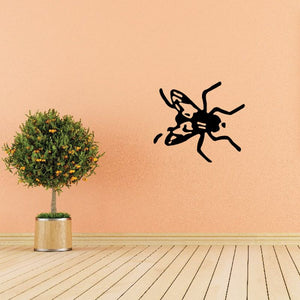 Black fly wall decal with detailed legs and antennae