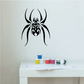 Deadly spider wall decal, black stylized spider with skull-like face and ornate legs