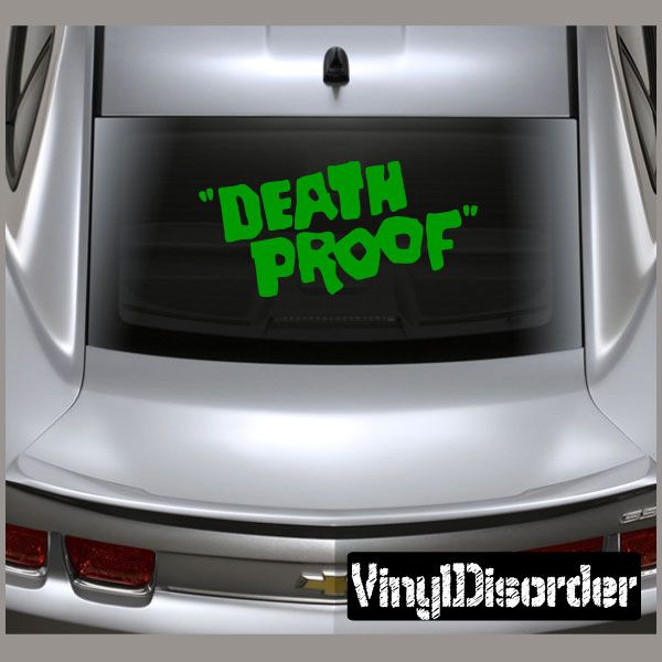 Image of Death Proof Text Decal