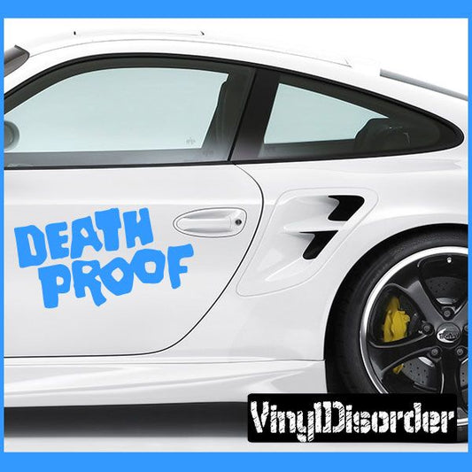 Image of Death Proof Text Decal