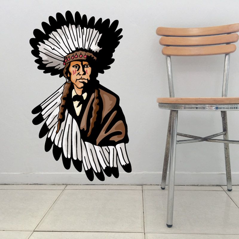 Image of Decorated Native American Chief Decal