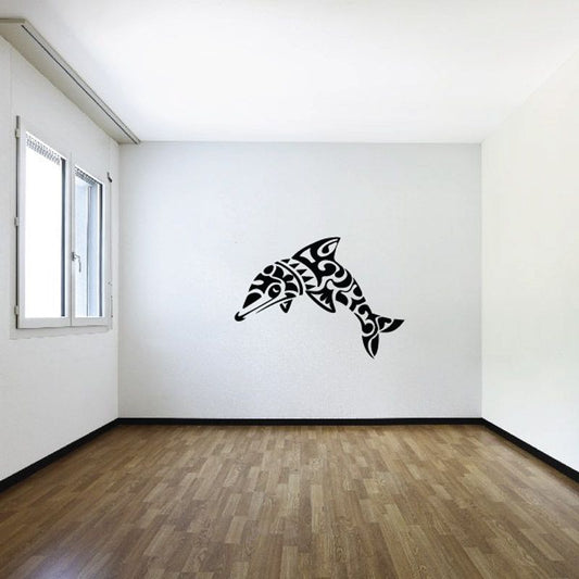 Image of Decorated Tribal Dolphin Decal