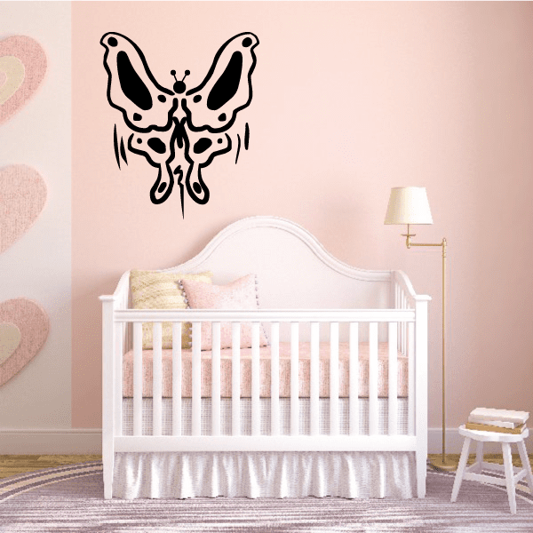 Image of Decorative Black and White Butterfly Decal