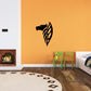 Black hawk head wall decal with cream cutout pattern