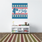 Decorative square 4th of July decal with blue stars and red white stripes