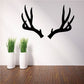 Deer antlers wall decal, black silhouette with two upward horns