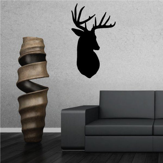 Image of Deer Antlers Head Looking Decal