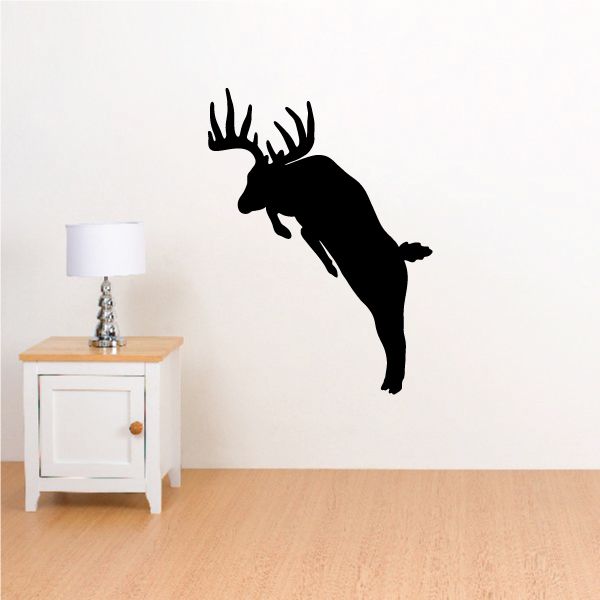 Image of Deer Buck Leaping Over Decal