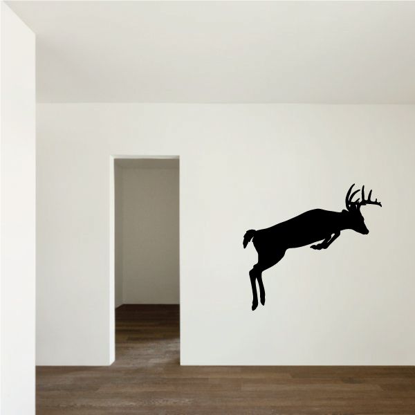 Image of Deer Buck Leaping Over Decal