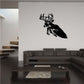 Black deer buck partial leap wall decal with raised antlers