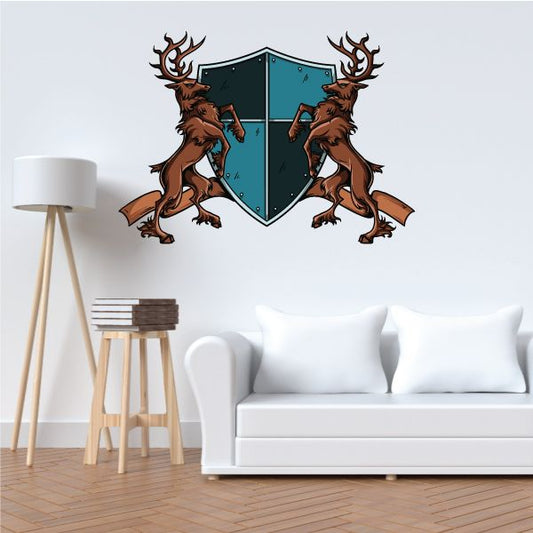 Image of Deer Family Crest Sticker